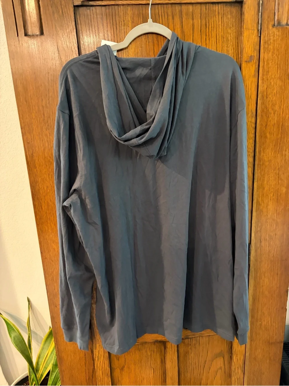 J. Crew Men’s Hooded Long-Sleeve Shirt — Charcoal